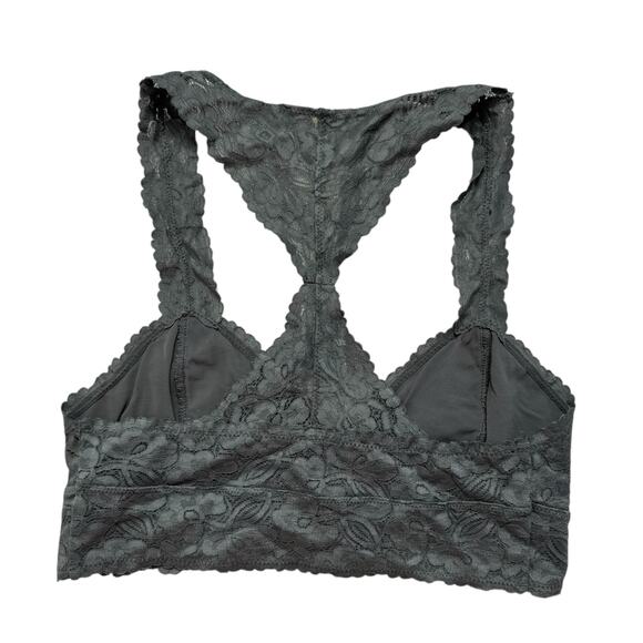 INTIMATELY FREE PEOPLE Gray Lace Bralette Size Small Racerback Unlined Wireless - Picture 2 of 4